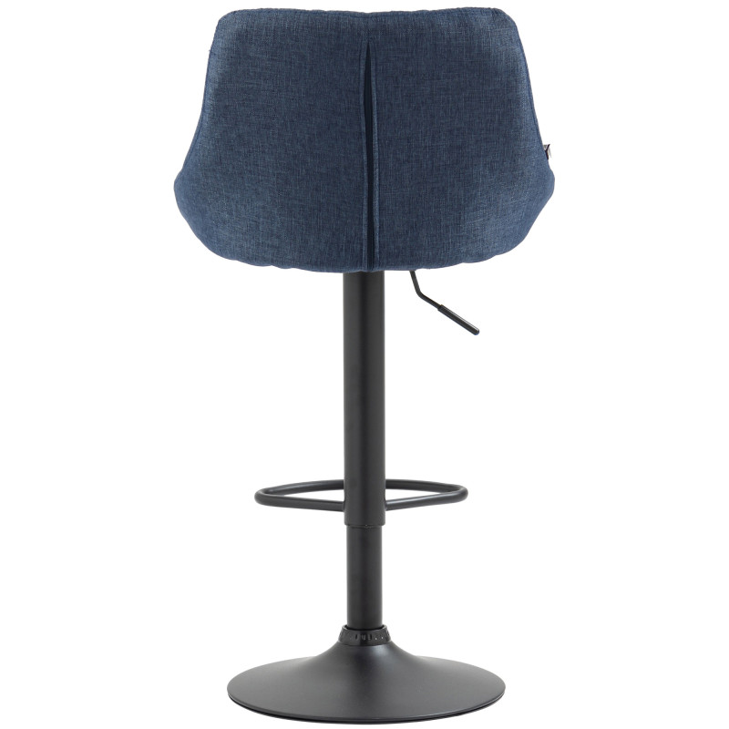 Tabouret de bar Lazio, tissu noir bleu