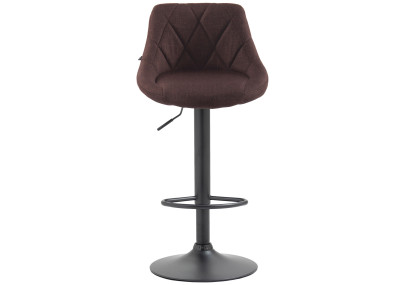 Tabouret de bar Lazio, tissu noir et marron