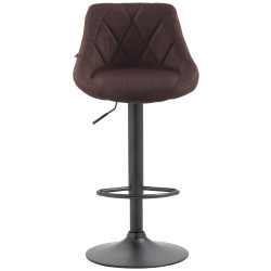 Tabouret de bar Lazio, tissu noir et marron