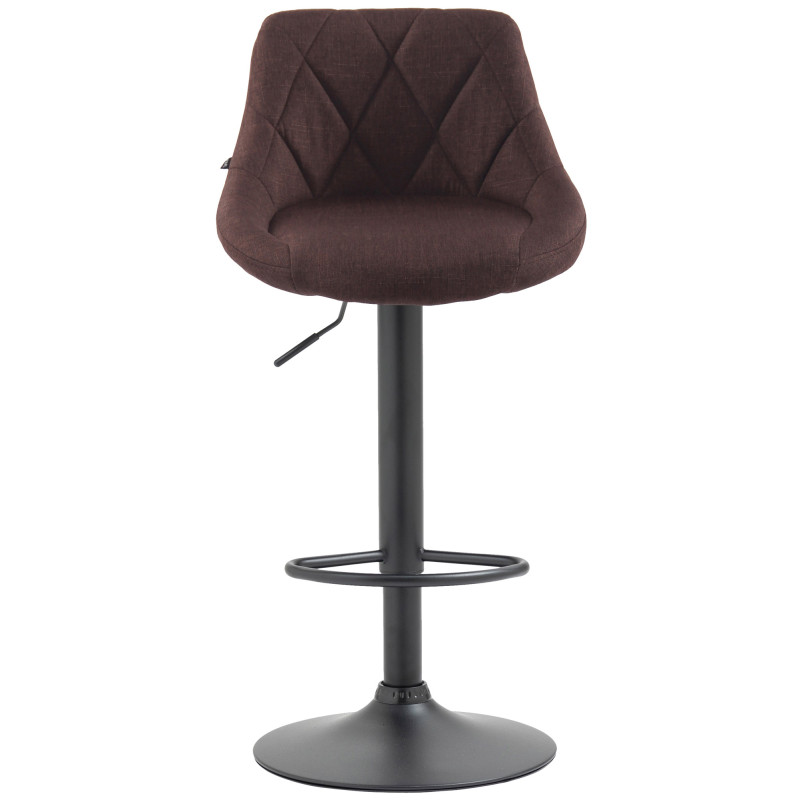 Tabouret de bar Lazio, tissu noir brun