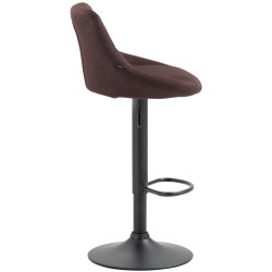 Tabouret de bar Lazio, tissu noir brun