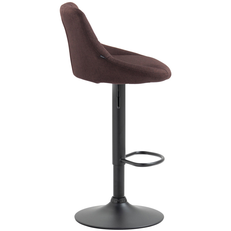 Tabouret de bar Lazio, tissu noir brun