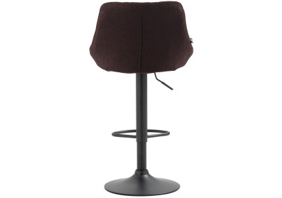 Tabouret de bar Lazio, tissu noir et marron