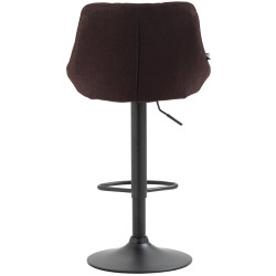 Tabouret de bar Lazio, tissu noir brun