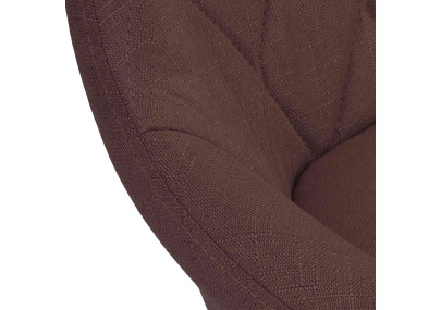 Tabouret de bar Lazio, tissu noir et marron