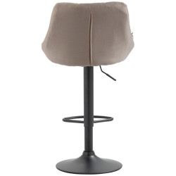 Tabouret de bar Lazio, tissu noir crème