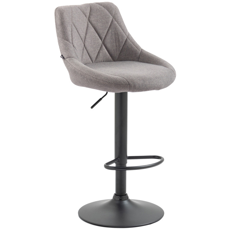 Tabouret de bar Lazio, tissu noir gris
