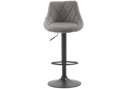 Tabouret de bar Lazio, tissu, noir/gris