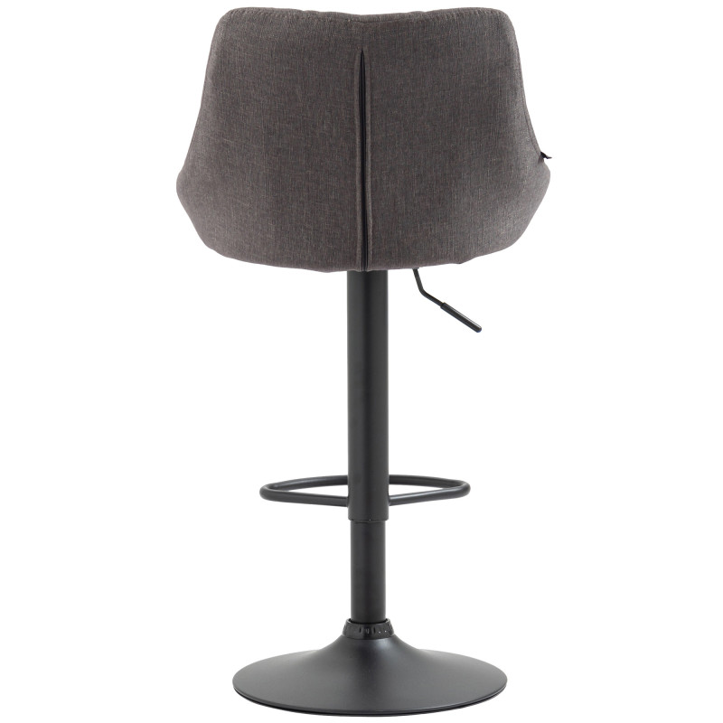 Tabouret de bar Lazio, tissu noir gris