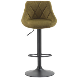 Tabouret de bar Lazio, tissu noir vert