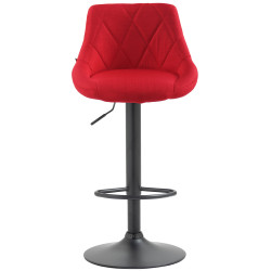 Tabouret de bar Lazio, en tissu, noir et rouge