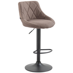 Tabouret de bar Lazio, tissu, noir taupe