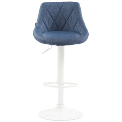 Tabouret de bar Lazio, tissu blanc bleu