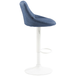 Tabouret de bar Lazio, tissu blanc bleu
