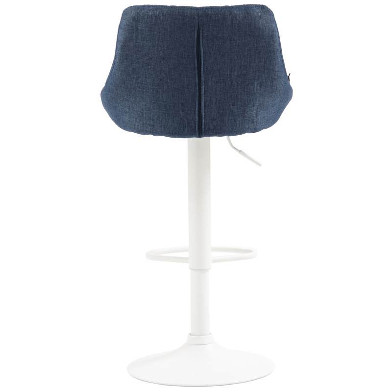 Tabouret de bar Lazio, tissu blanc bleu