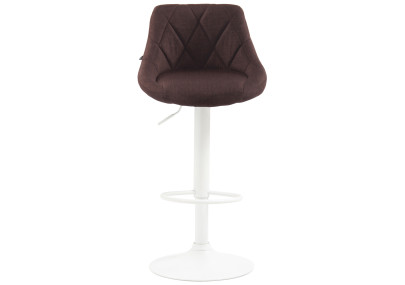 Tabouret de bar Lazio, tissu, blanc/marron