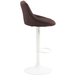 Tabouret de bar Lazio, tissu, blanc/marron