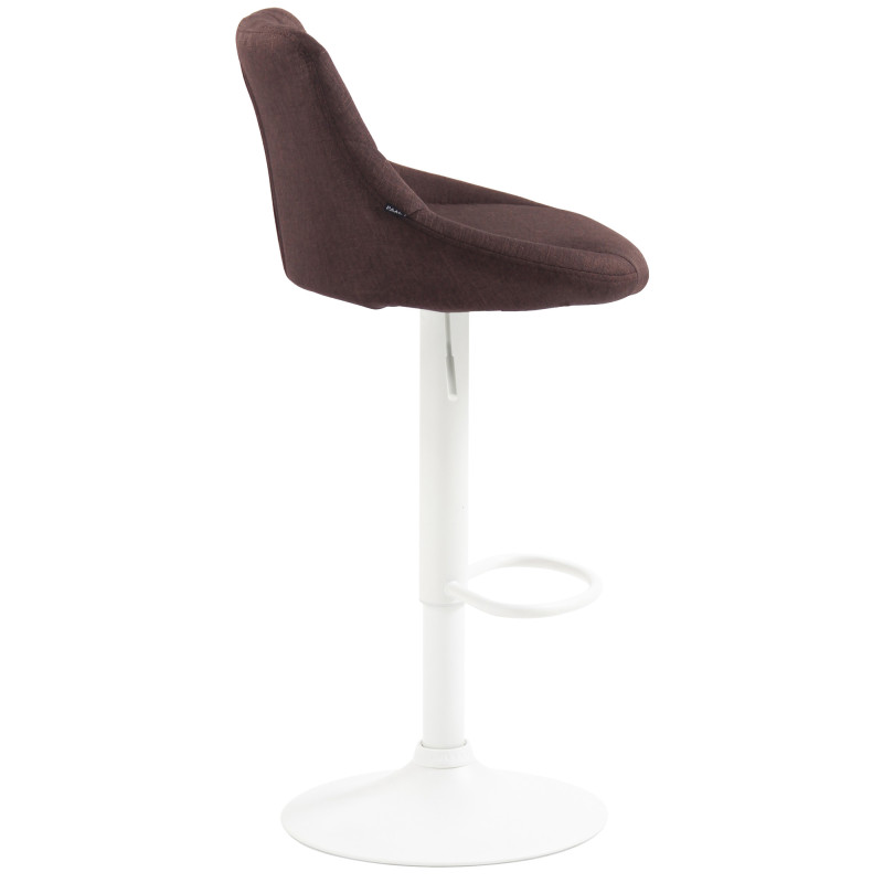 Tabouret de bar Lazio, tissu blanc brun