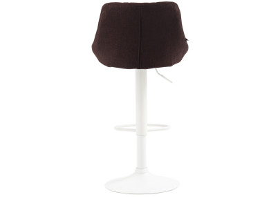 Tabouret de bar Lazio, tissu, blanc/marron