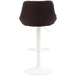 Tabouret de bar Lazio, tissu blanc brun