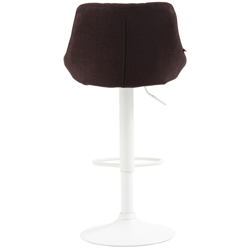 Tabouret de bar Lazio, tissu blanc brun