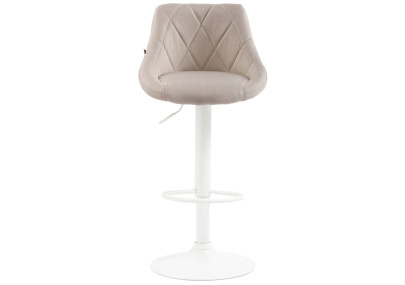 Tabouret de bar Lazio, tissu, blanc/crème