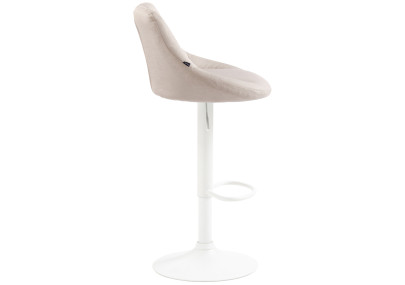 Tabouret de bar Lazio, tissu, blanc/crème