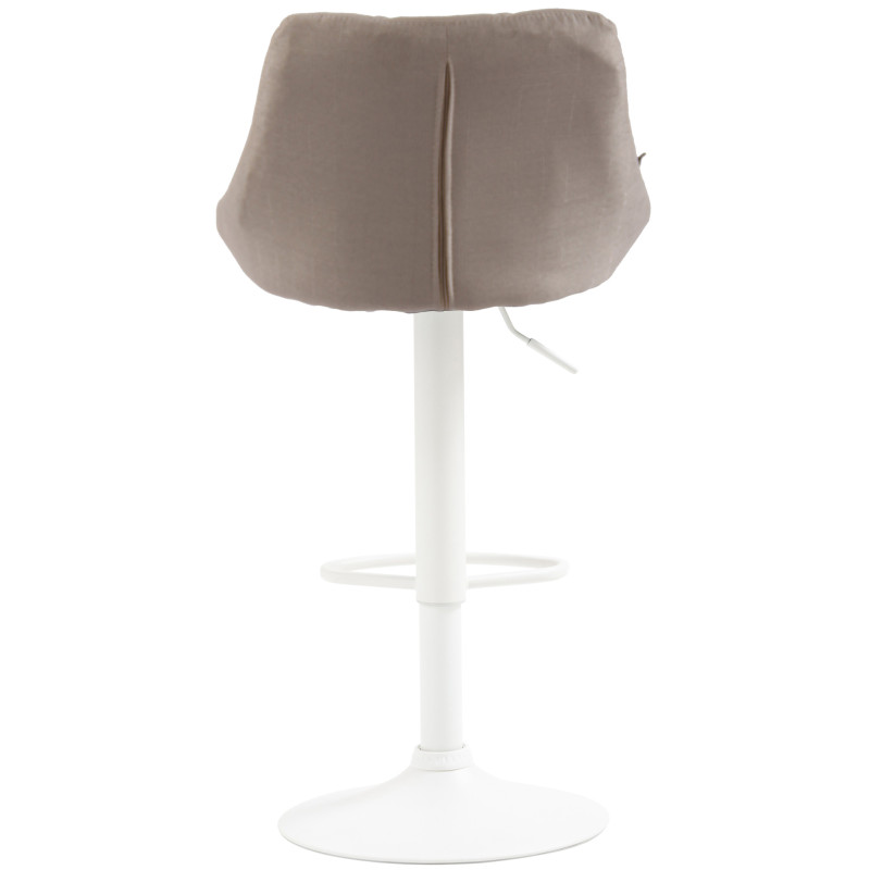 Tabouret de bar Lazio, tissu blanc crème
