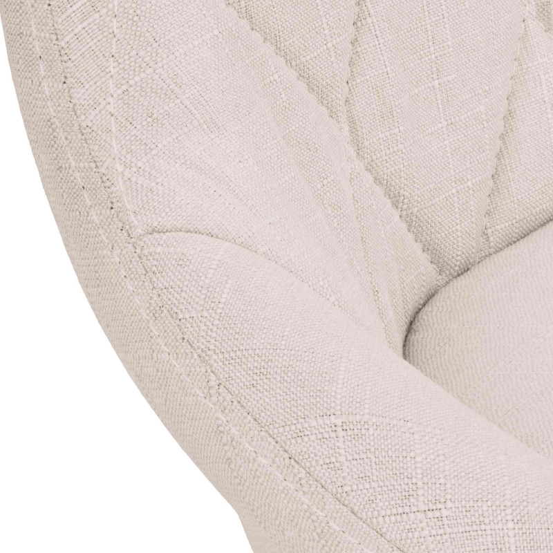 Tabouret de bar Lazio, tissu blanc crème