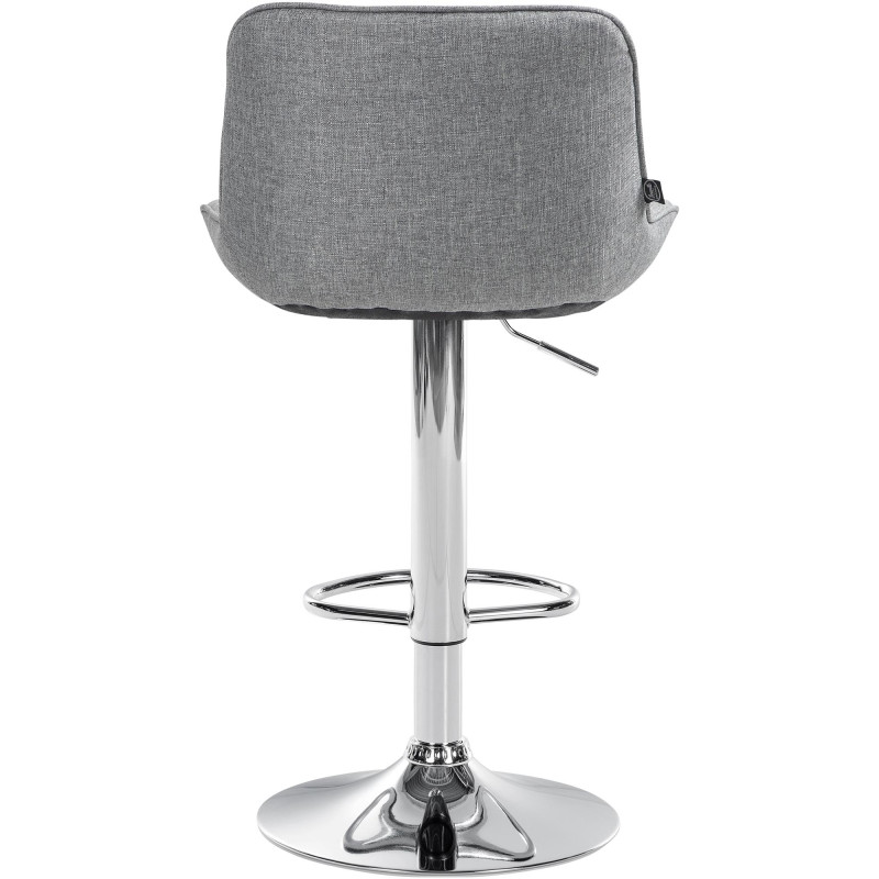 Ensemble de 2 tabourets de bar Vonore, tissu, chrome gris