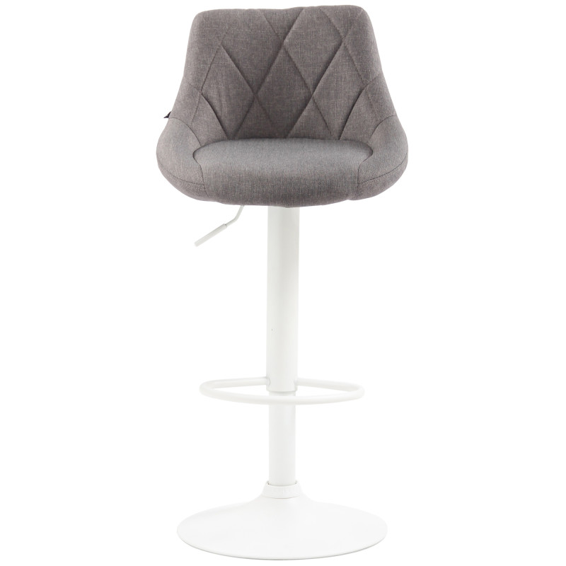 Tabouret de bar Lazio, tissu blanc gris