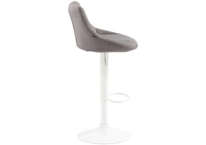Tabouret de bar Lazio, tissu, blanc/gris