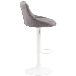 Tabouret de bar Lazio, tissu blanc gris