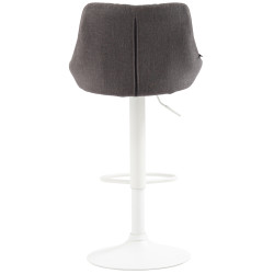 Tabouret de bar Lazio, tissu, blanc/gris