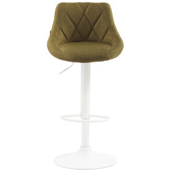 Tabouret de bar Lazio, tissu, blanc/vert