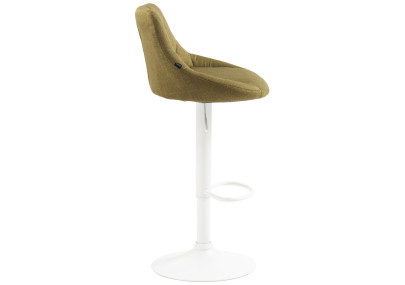 Tabouret de bar Lazio, tissu, blanc/vert