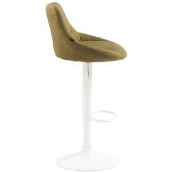 Tabouret de bar Lazio, tissu, blanc/vert