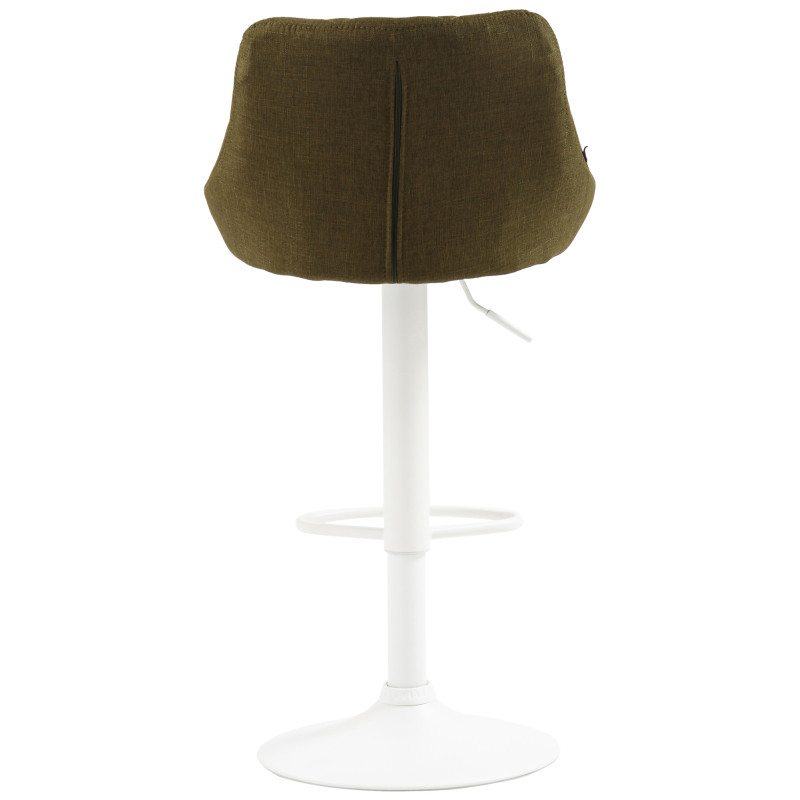 Tabouret de bar Lazio, tissu blanc vert