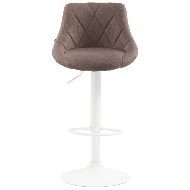 Tabouret de bar Lazio, tissu blanc taupe