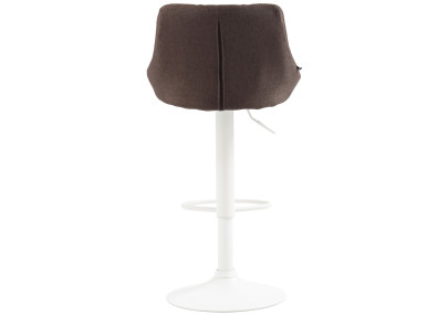 Tabouret de bar Lazio, tissu, blanc/taupe