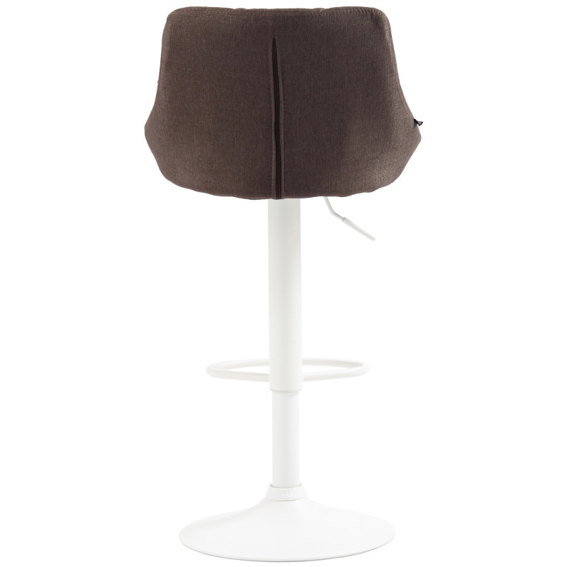 Tabouret de bar Lazio, tissu blanc taupe