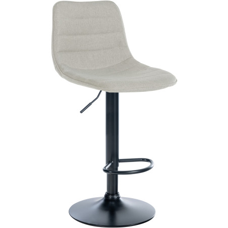 Tabouret de bar Lex, tissu noir crème