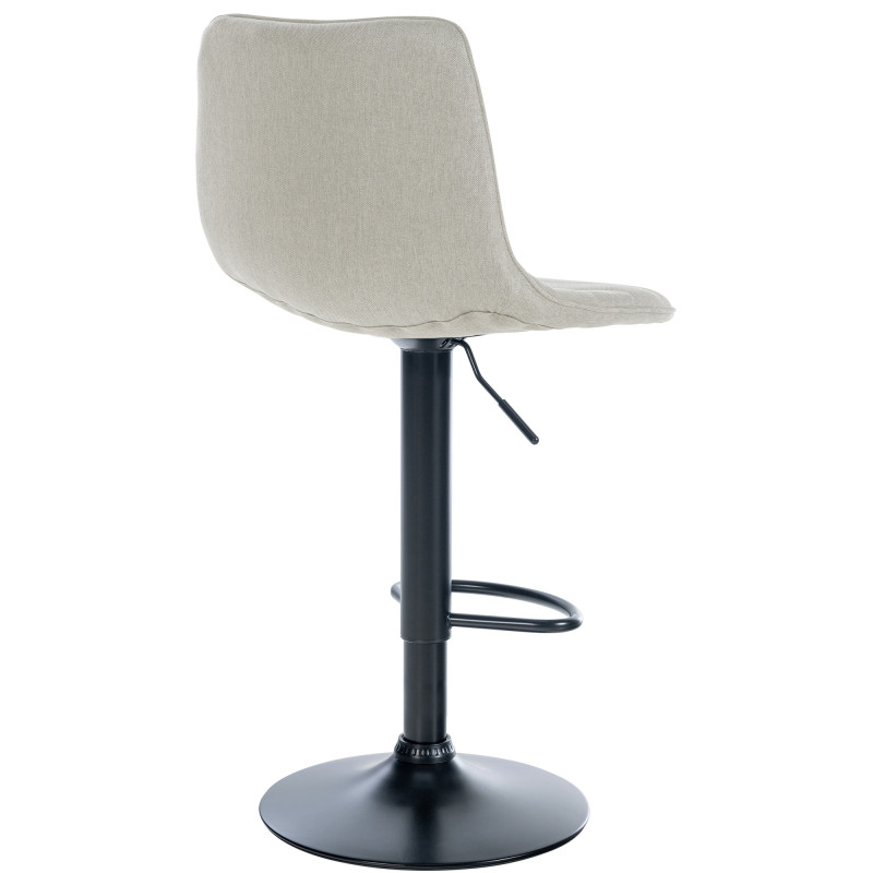 Tabouret de bar Lex, tissu noir crème