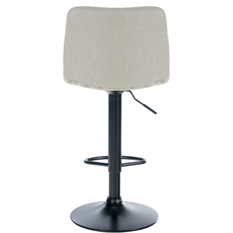 Tabouret de bar Lex, tissu noir crème