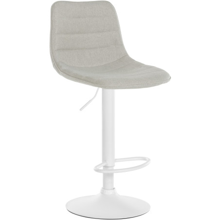 Tabouret de bar Lex, tissu blanc crème