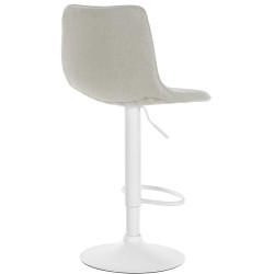 Tabouret de bar Lex, tissu blanc crème