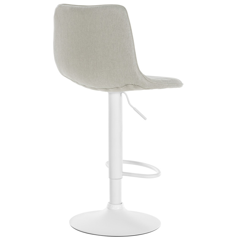 Tabouret de bar Lex, tissu blanc crème