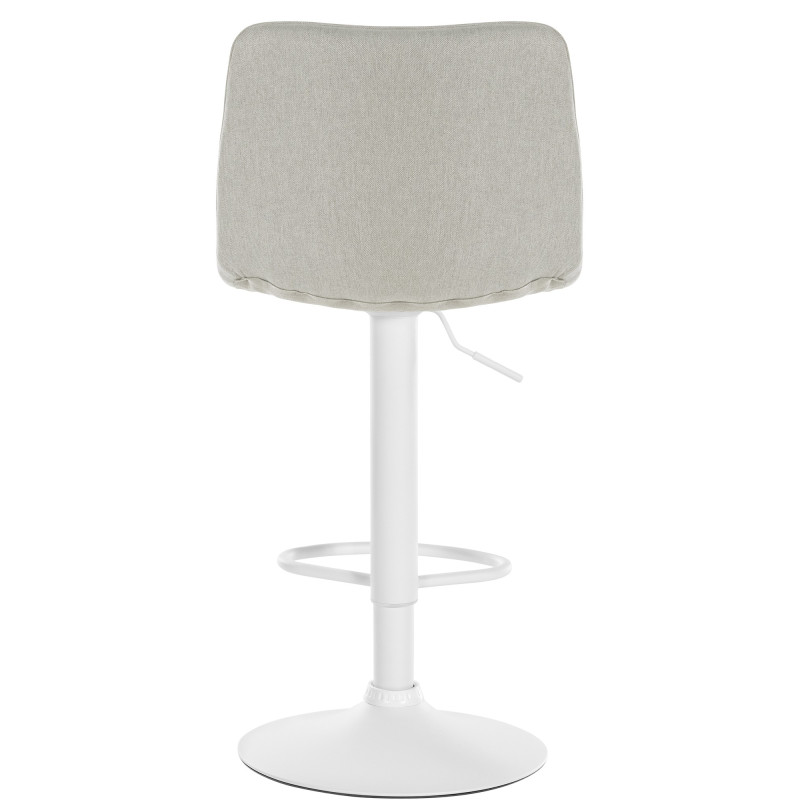 Taburete de bar Lex, tapizado, blanco/crema