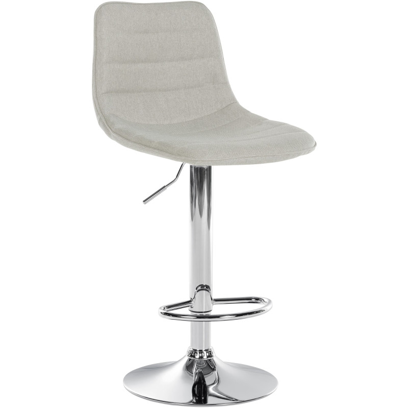 Tabouret de bar Lex, tissu, chrome crème
