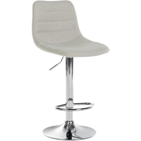Tabouret de bar Lex, tissu, chrome crème